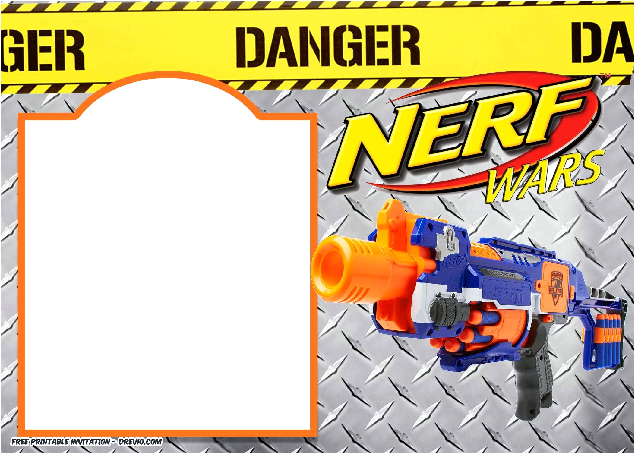 Nerf War Party Invitation Free Template