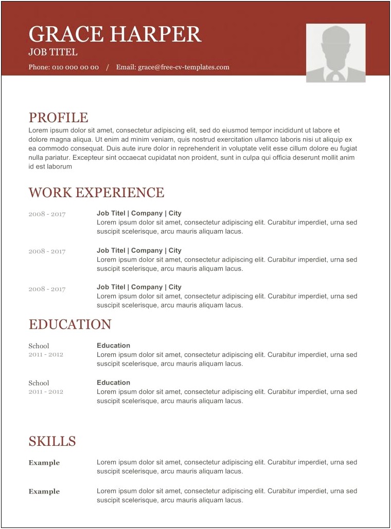 New Cv Format Template Free Download