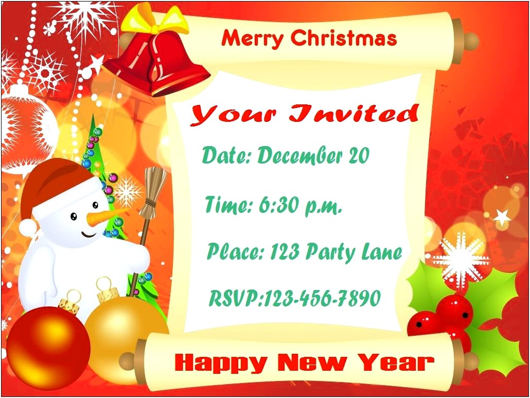 New Year Party Invitation Card Templates Free Download