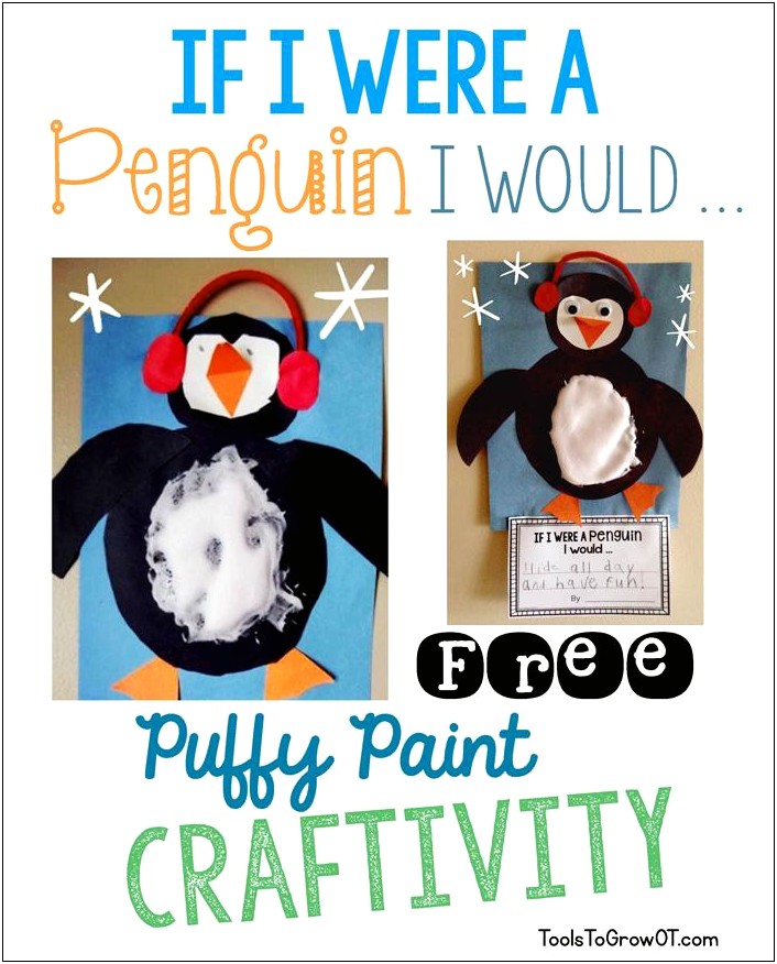 New Year Resolution Penguin Craft Free Template