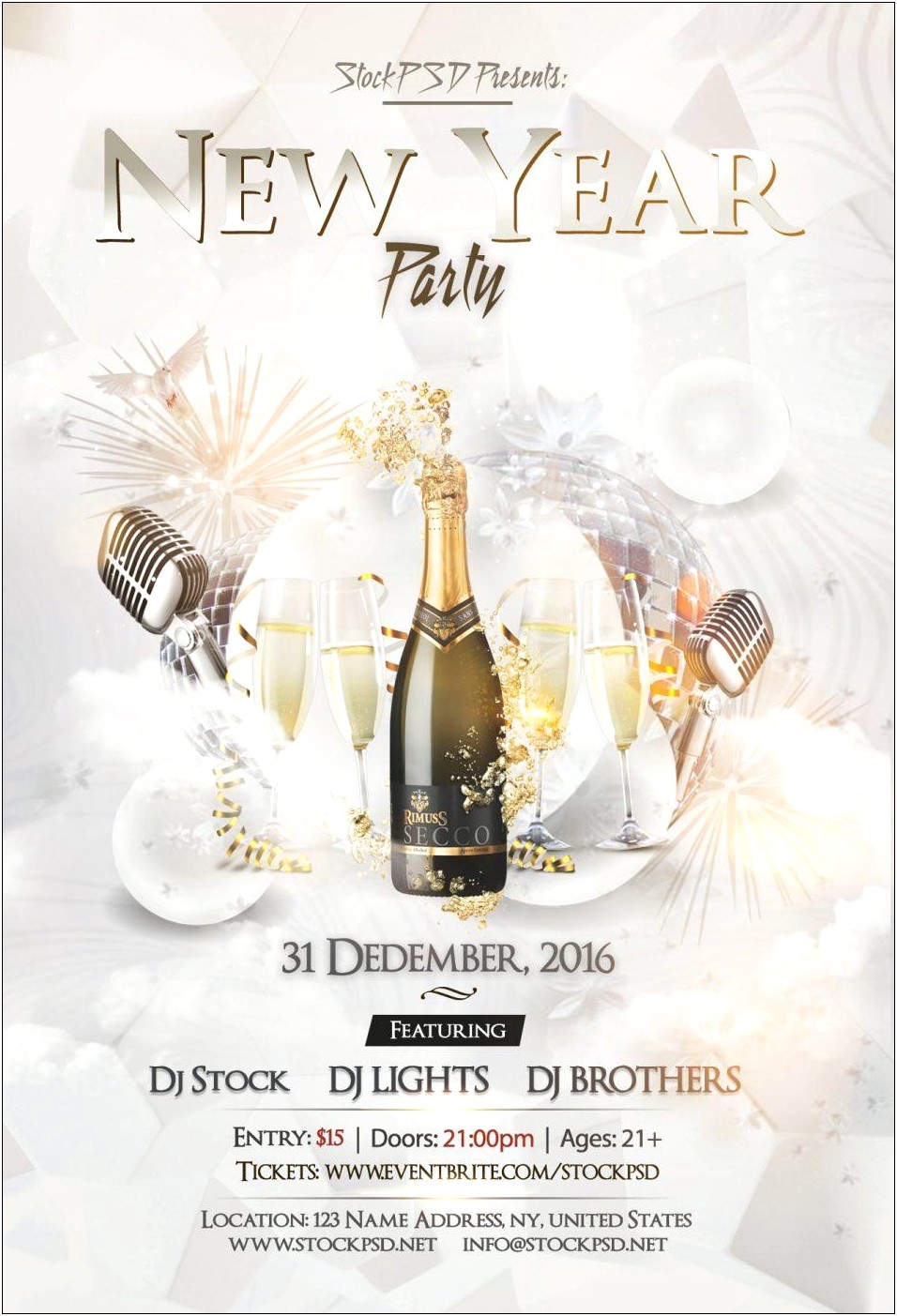 New Years Eve 2018 Flyer Template Free Download