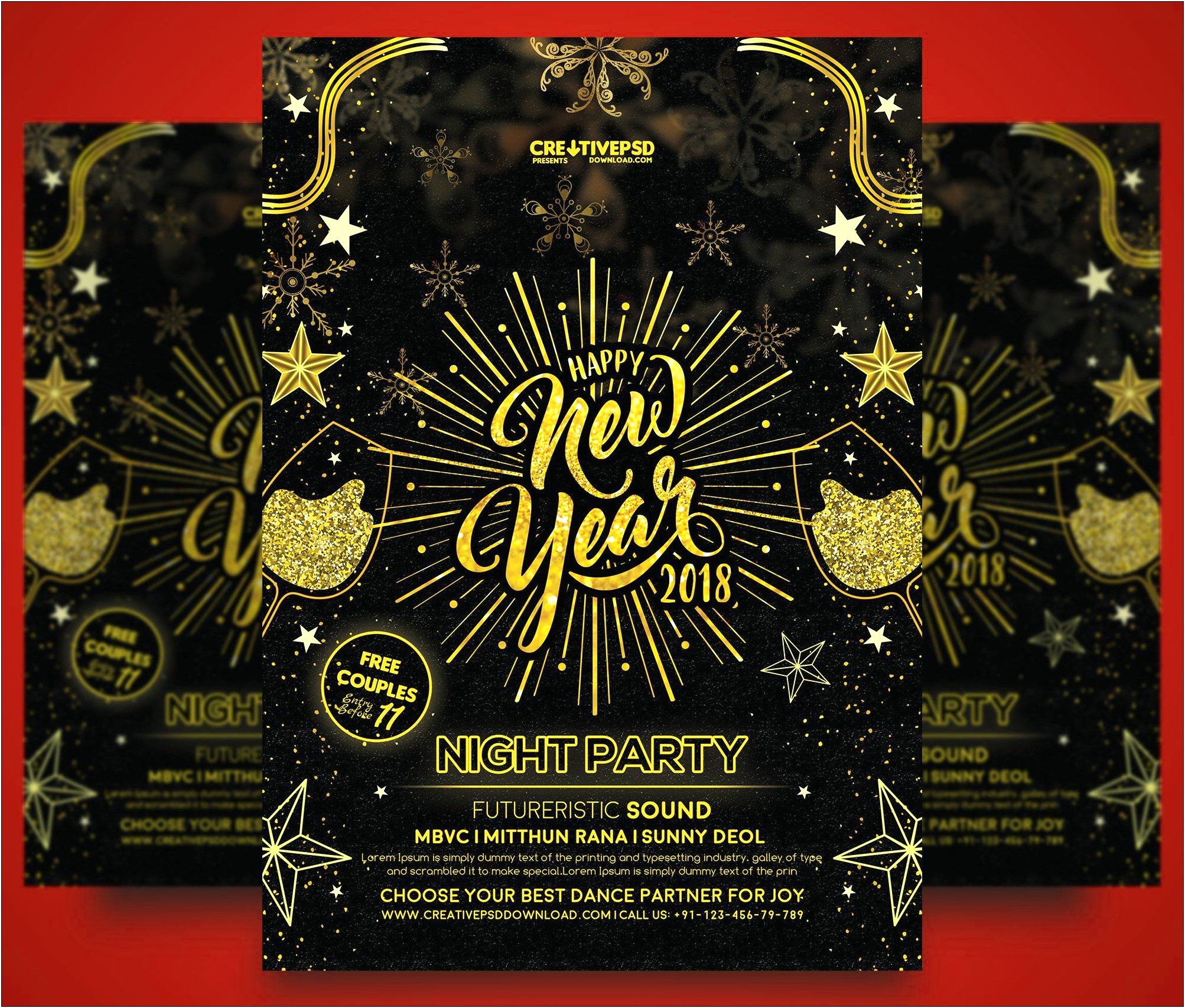 New Years Eve Flyer Psd Template Free