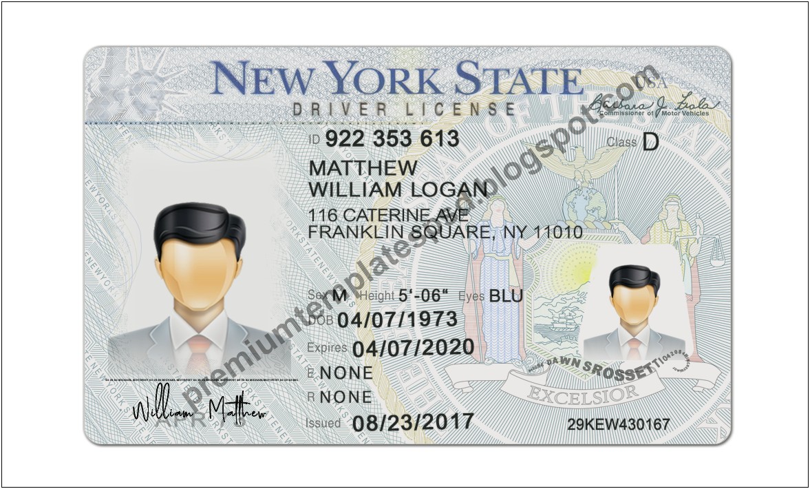 New York Drivers License Template Psd Free