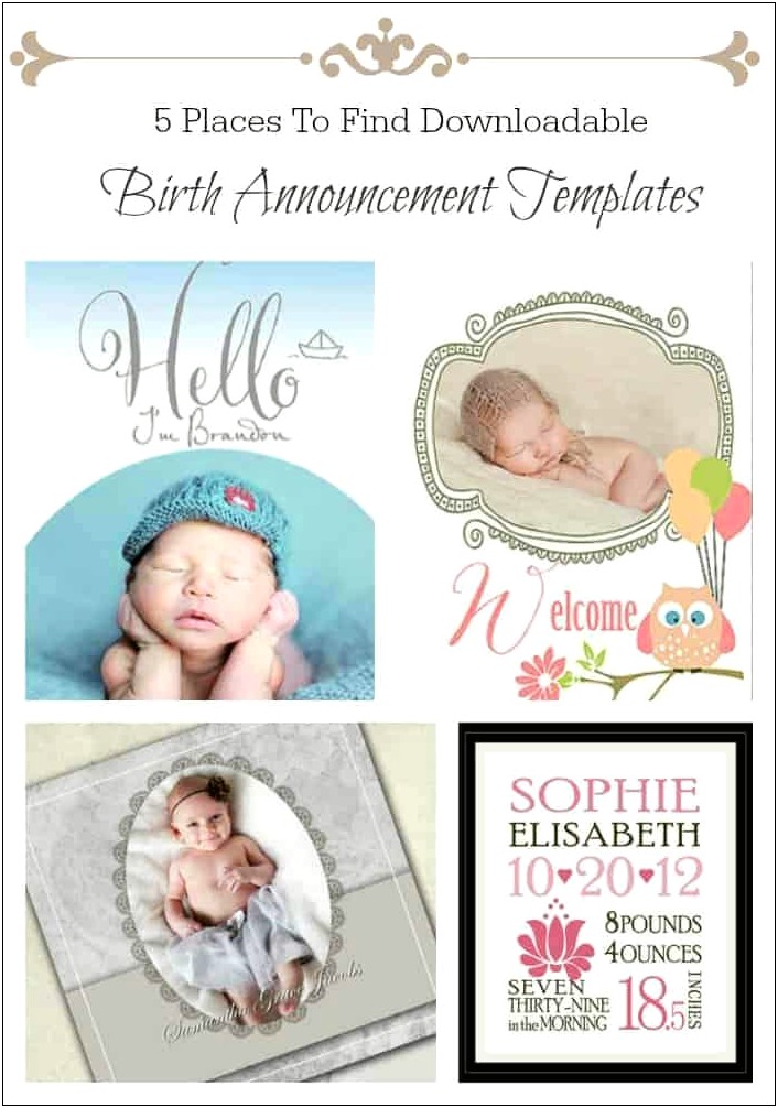 Newborn Baby Announcement Template Free Download