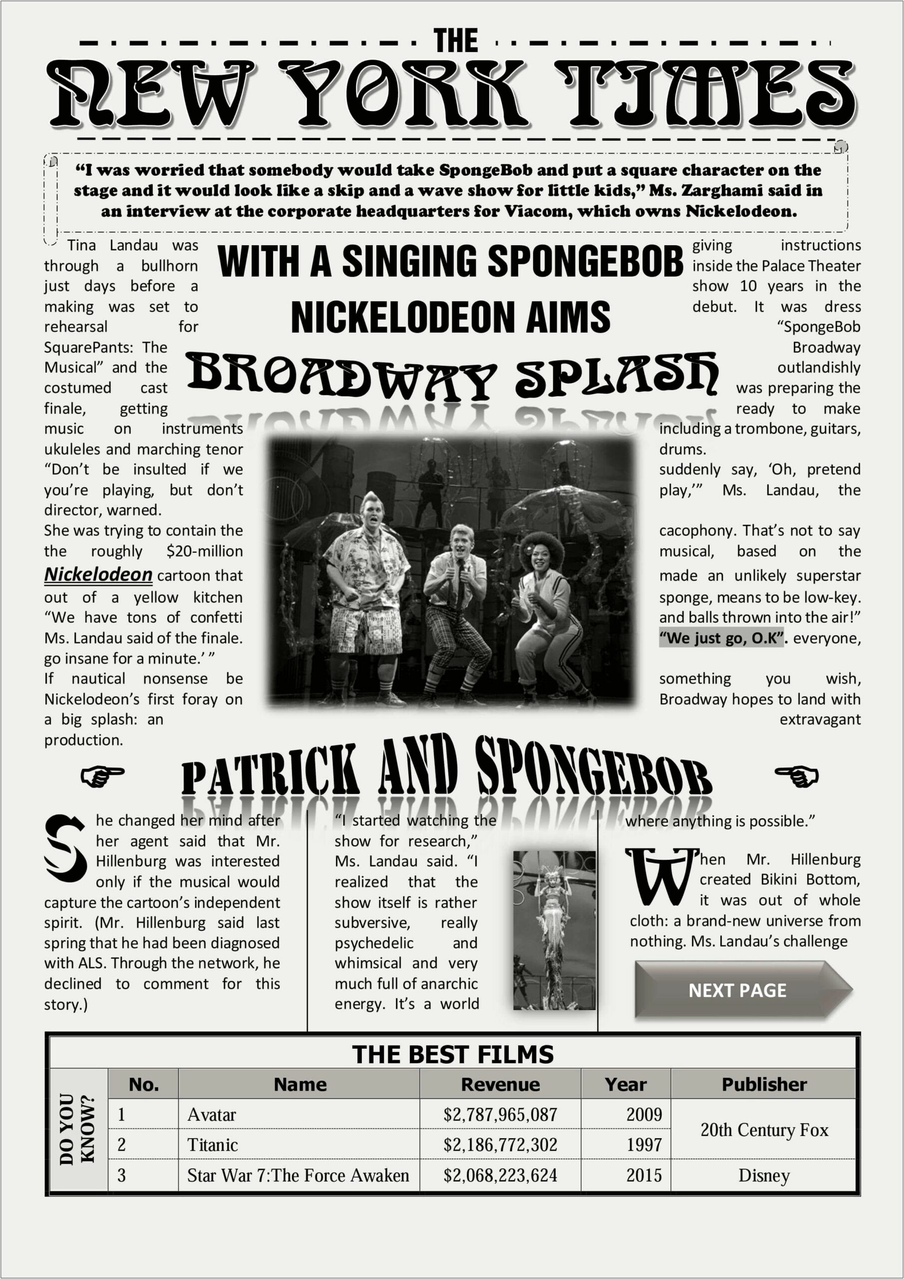 Newspaper Article Template Word Free Download