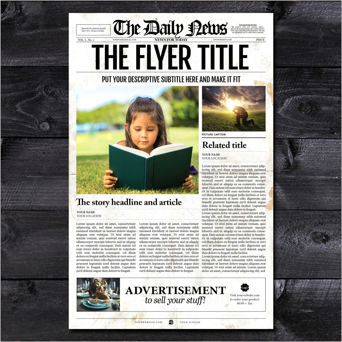 Newspaper Front Page Template Free Download 11x17