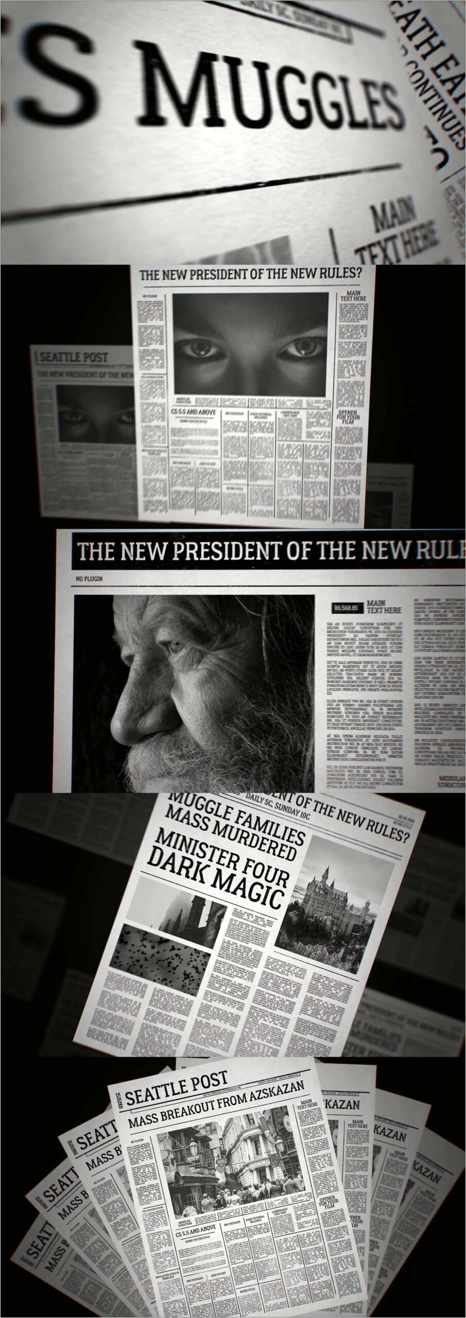 Newspaper Slideshow After Effects Template Free Download