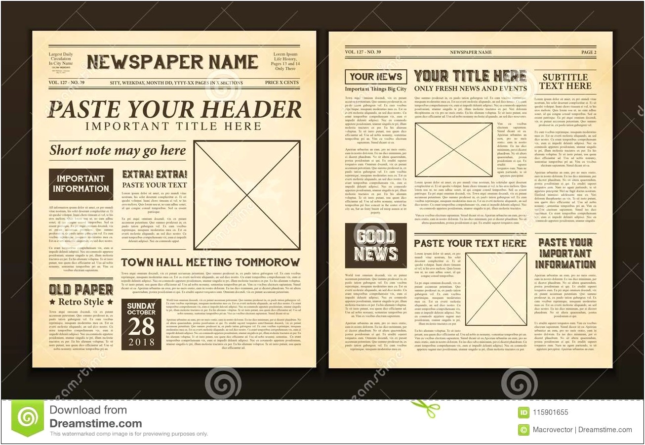 Newspaper Template For Mac Pages Free