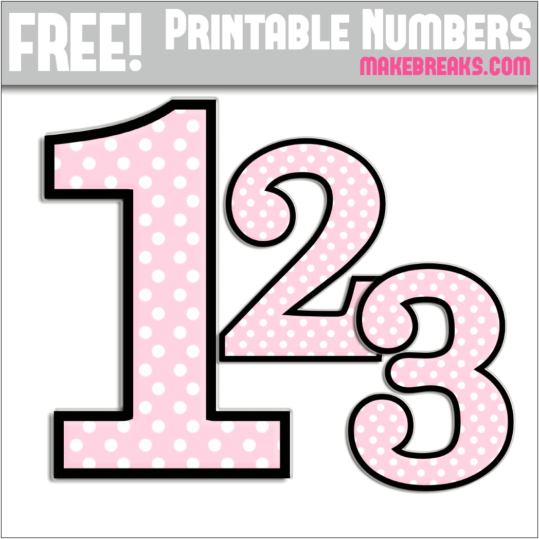 Numbers In A Poka Dot Template Free Printables