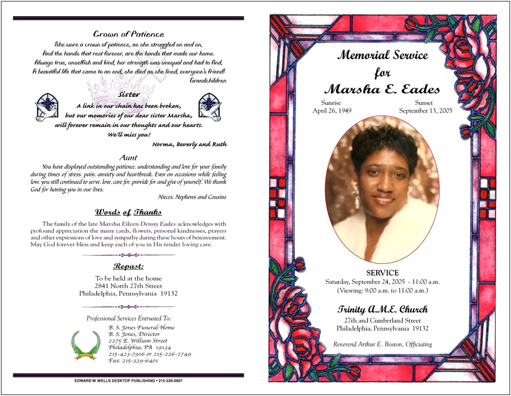 Obituary Template For Microsoft Publisher Free