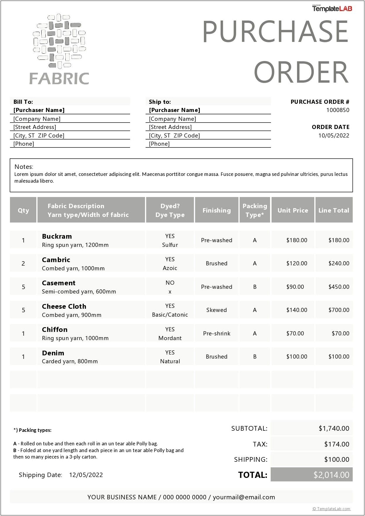 Office Supplies Order Form Template Free