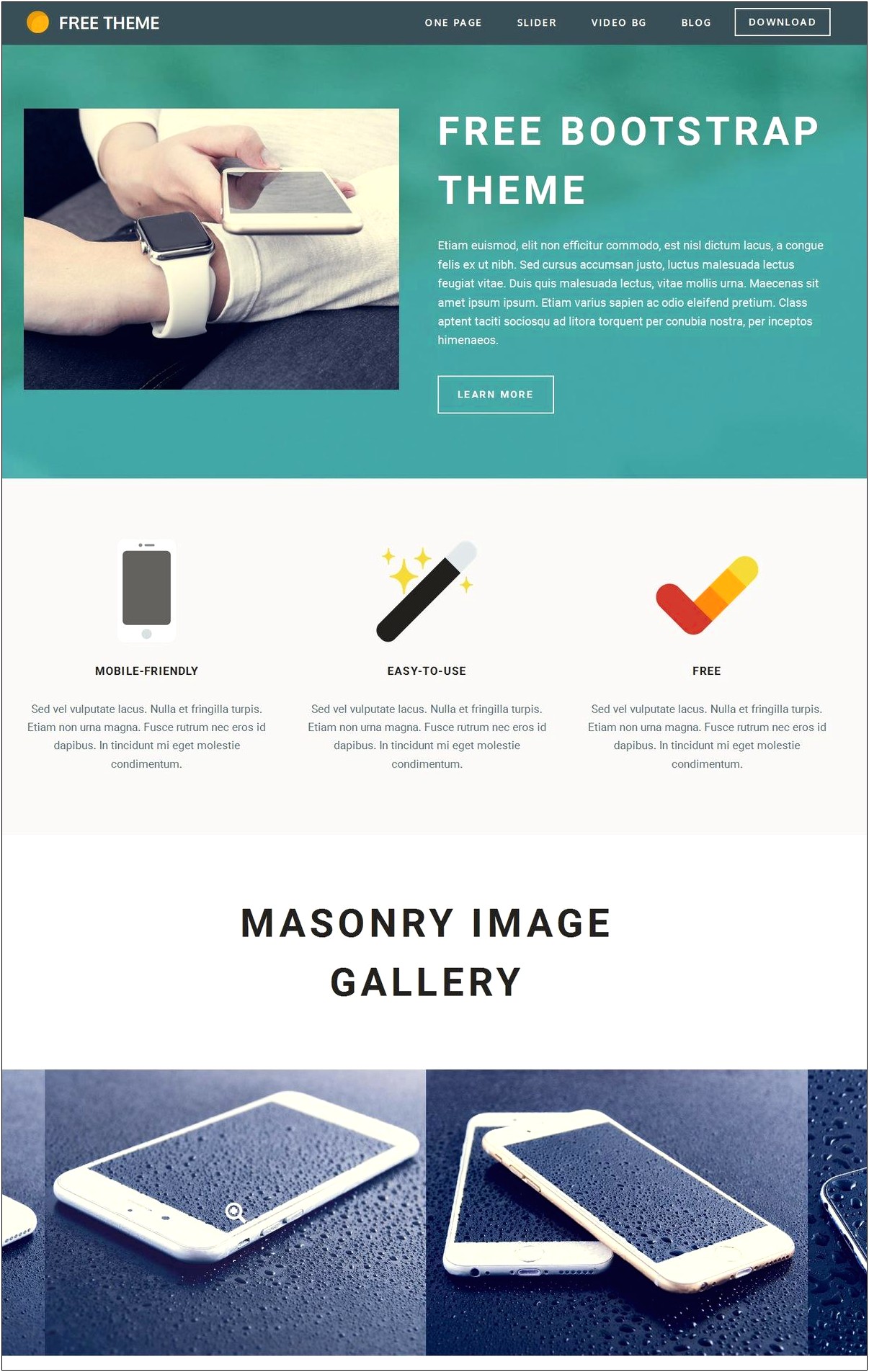 One Page Bootstrap Parallax Template Free Download