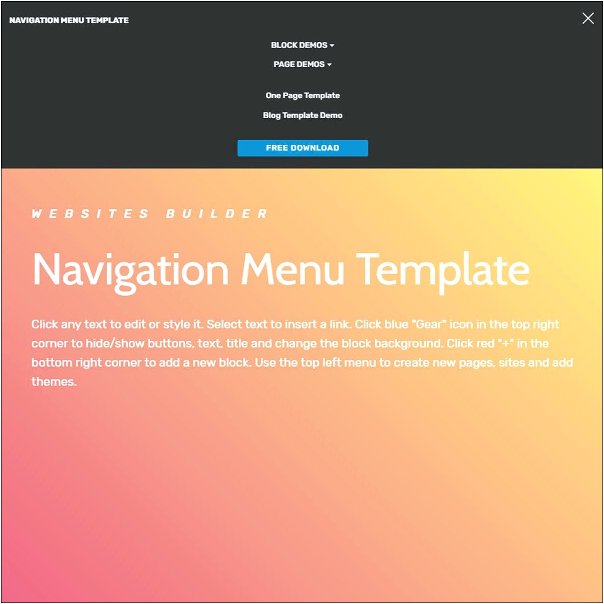One Page Html Template Free Download