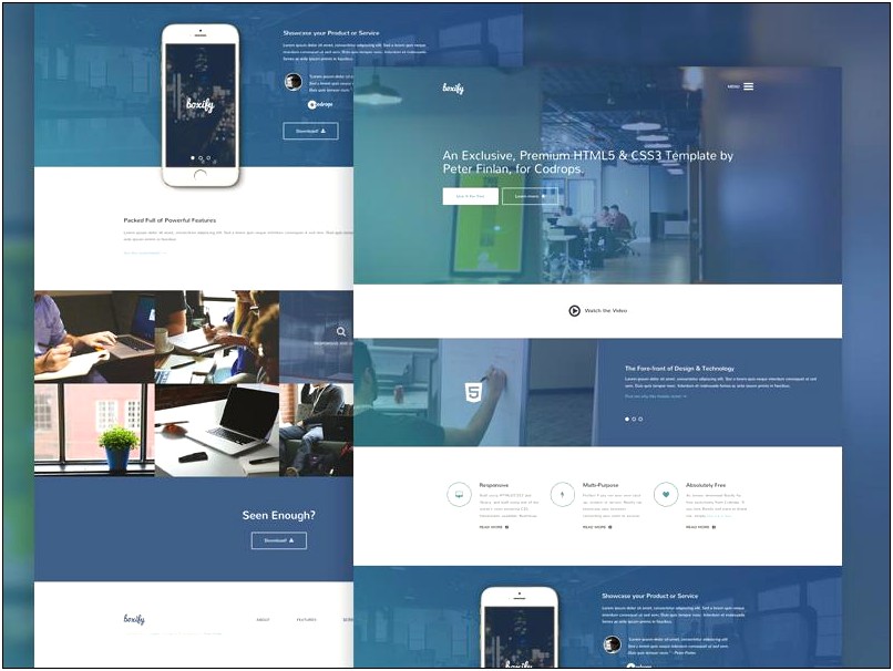 One Page Html5 Css3 Template Free Download