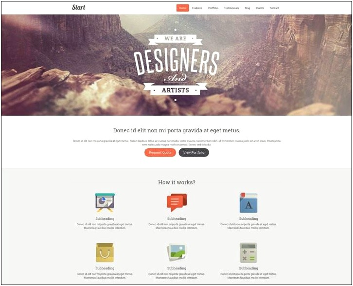 One Page Html5 Responsive Template Free