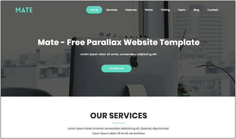 One Page Parallax Html Template Free Download