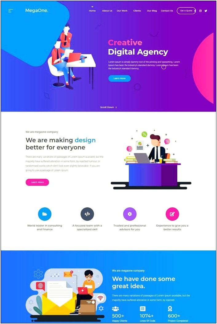 One Page Parallax Html5 & Css3 Template Free