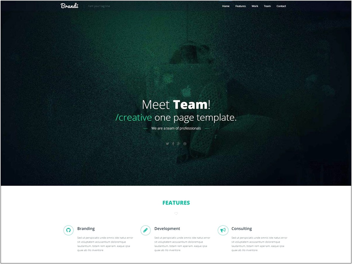 One Page Portfolio Template Bootstrap Free