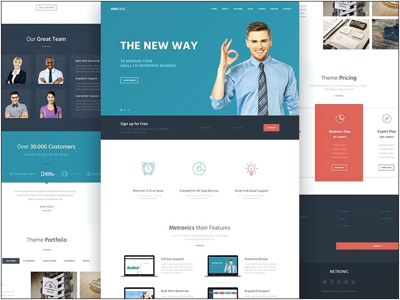 One Page Template Bootstrap 3 Free