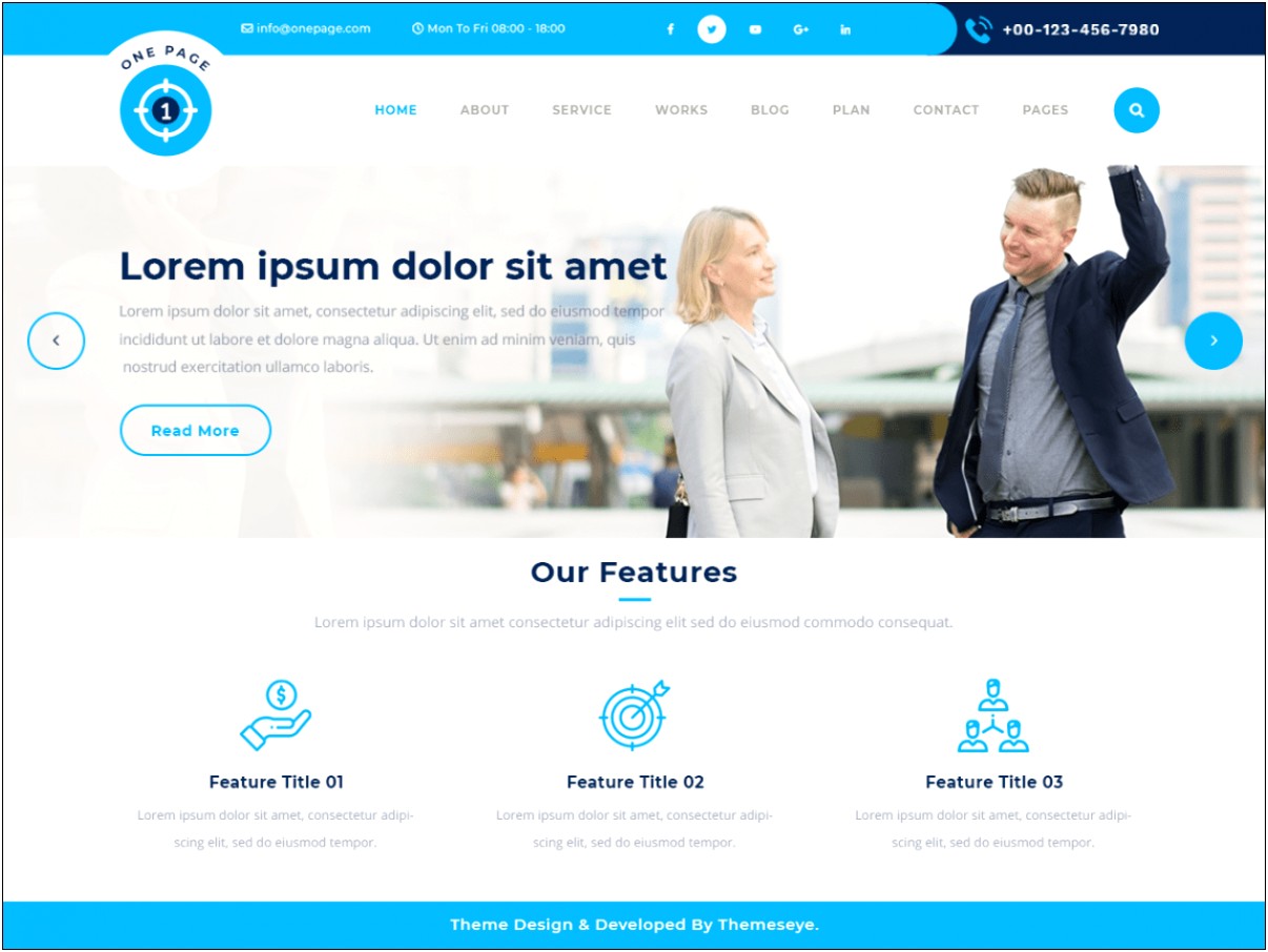 One Page Wordpress Template Free Download