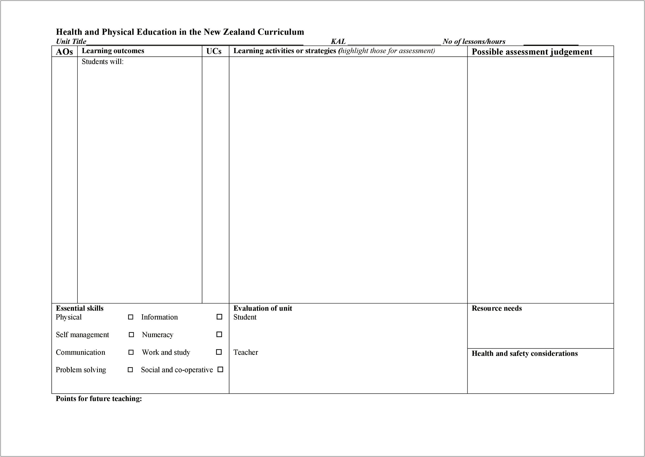 One Point Lesson Template Free Download