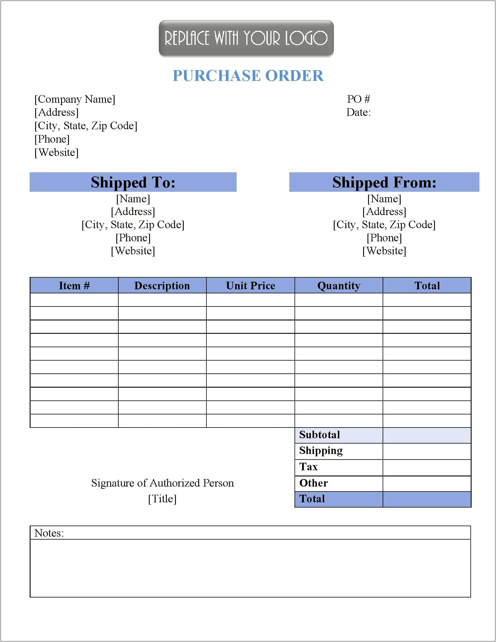 Online Order Form Template Free Download