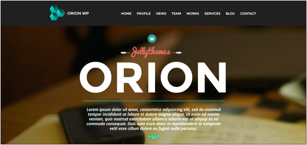 Orion Responsive One Page Wordpress Template Free Download