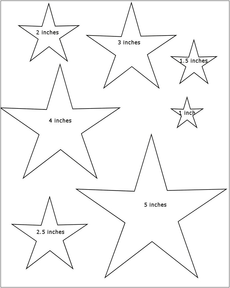 Page Of 2 Inch Star Template Free