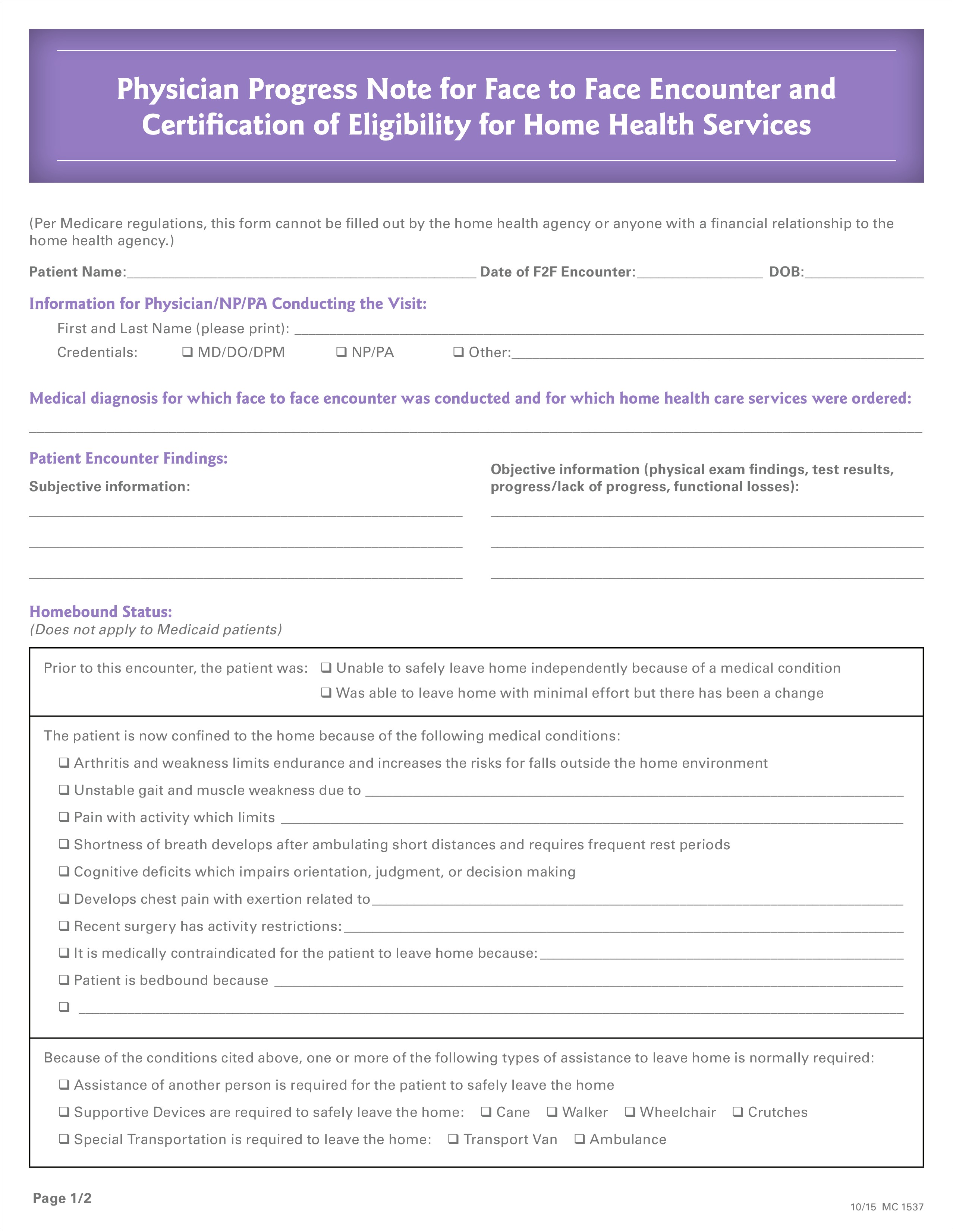Patient Home Sight Review Report Template Free Printable