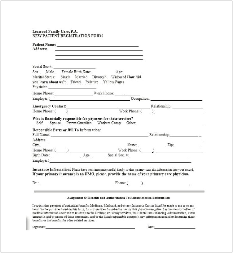 Patient Registration Form Template In Html Free Download