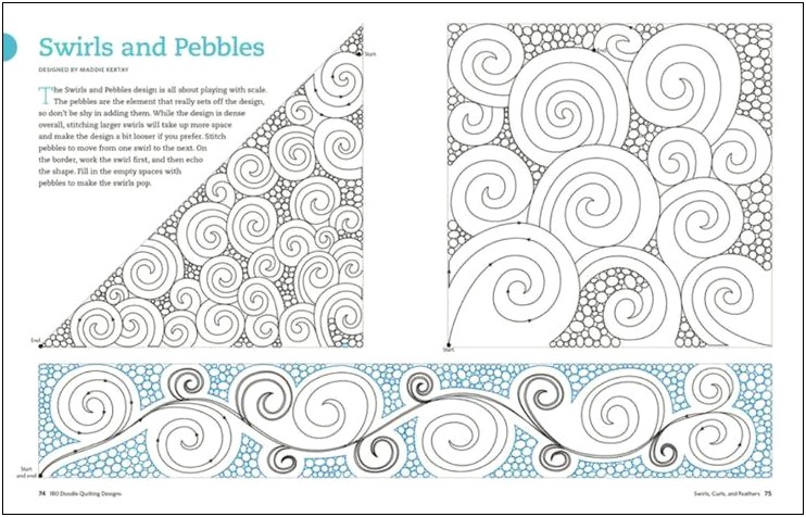 Pebbles And Swirls Free Motion Sewing Templates