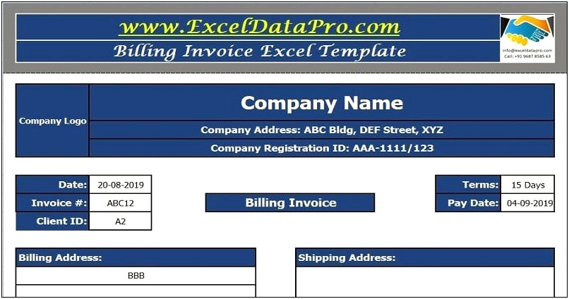 Performance Invoice Model Template Free Download Excel