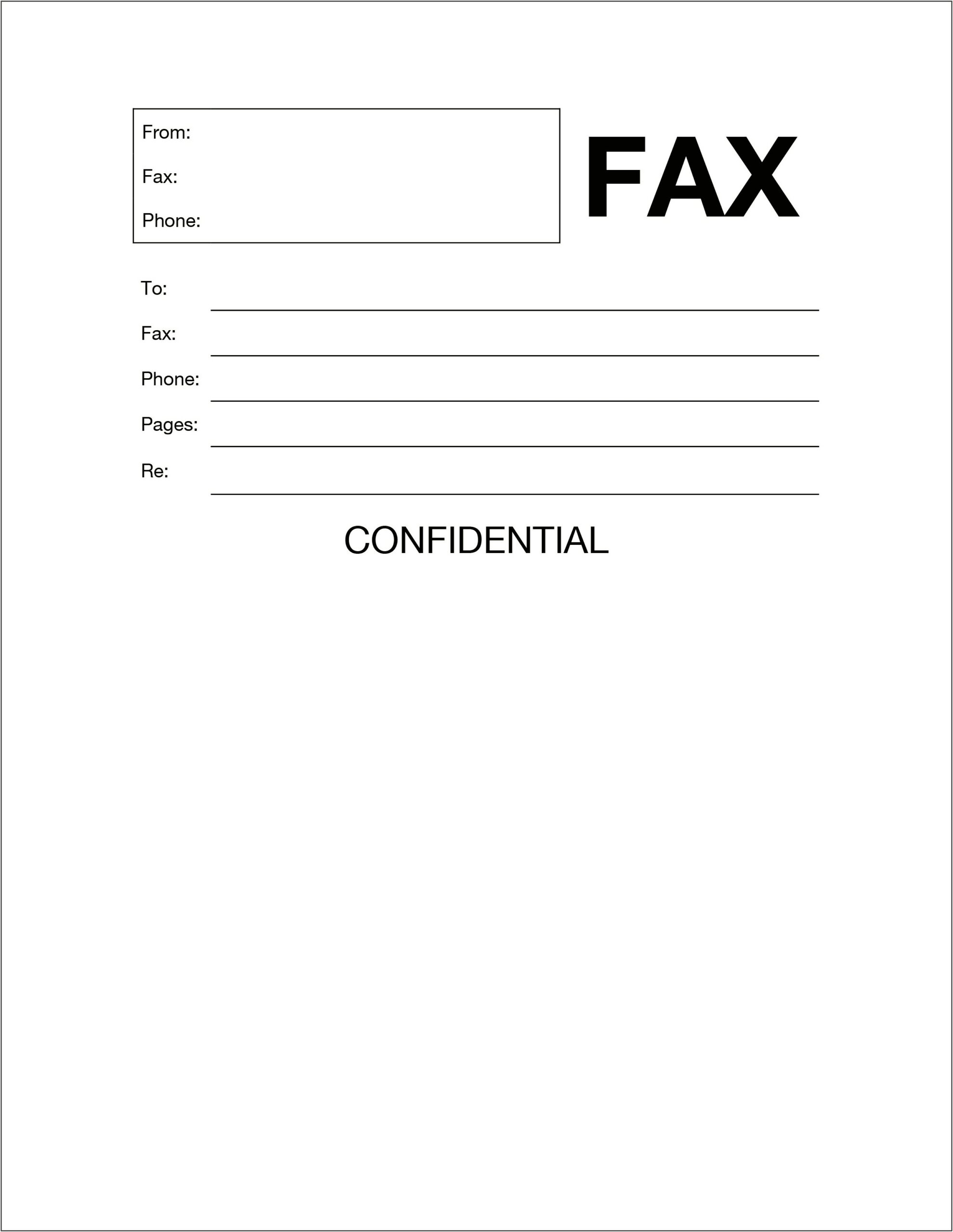 Personal Fax Cover Sheet Template Free
