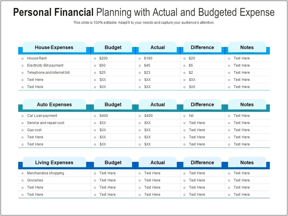 Personal Financial Planning Templates Excel Free
