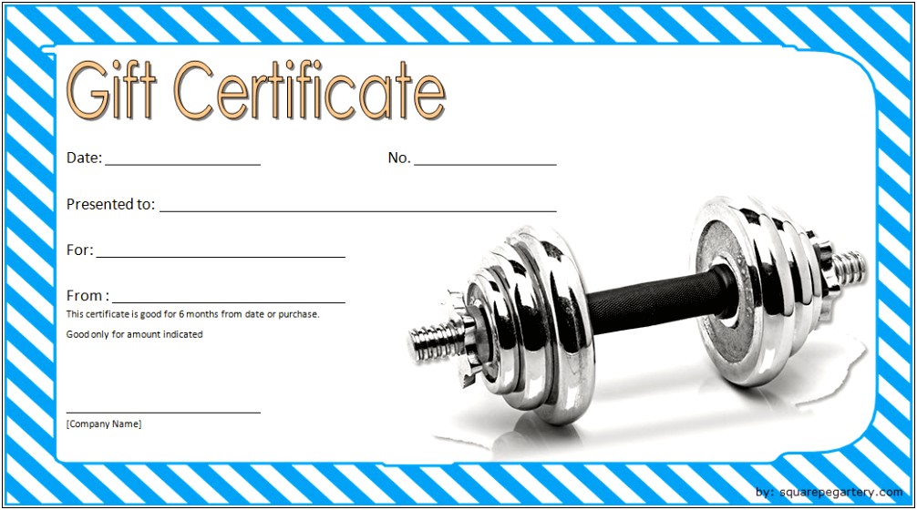 Personal Training Gift Certificate Template Free