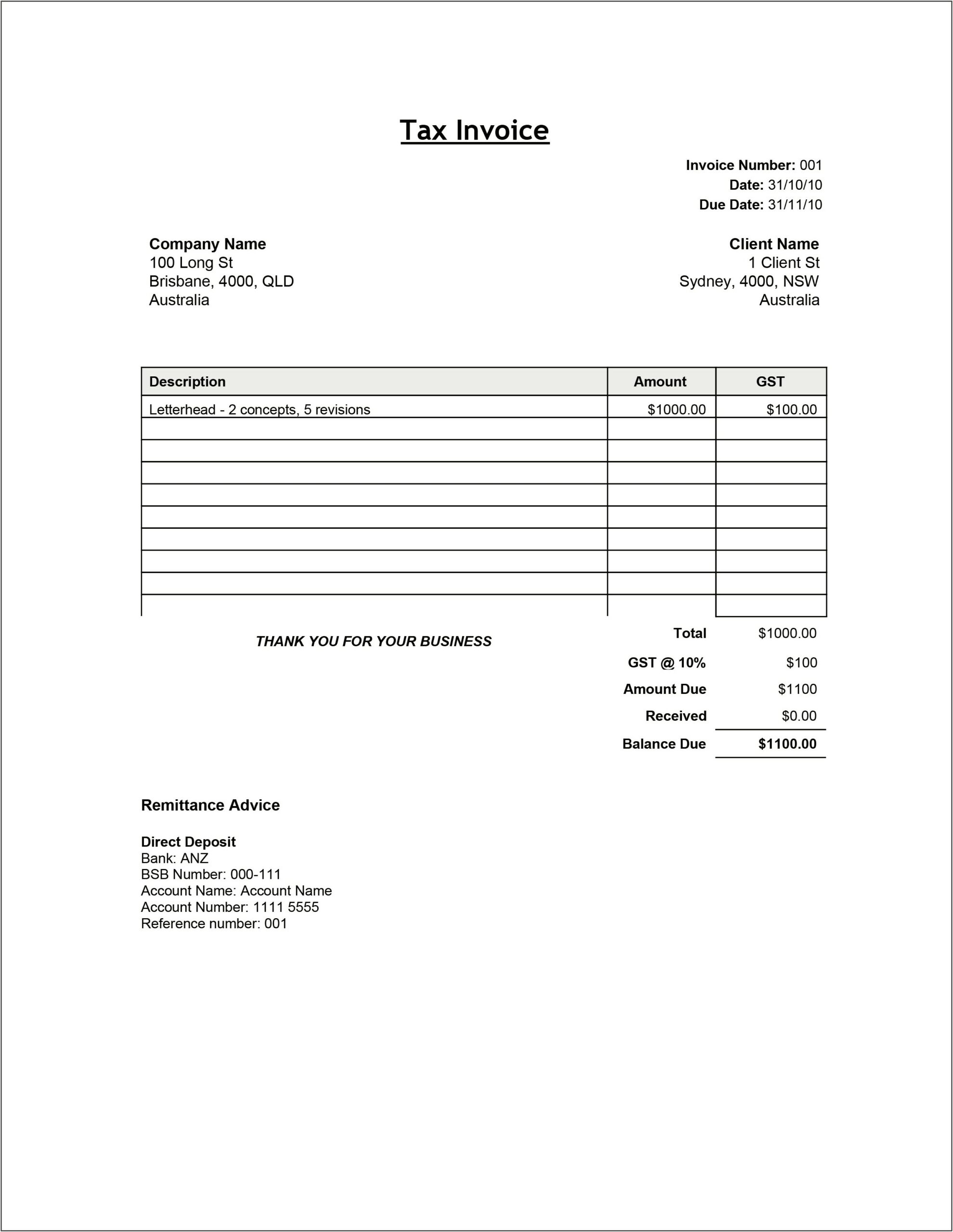 Pet Store Invoice Free Template For Word Document