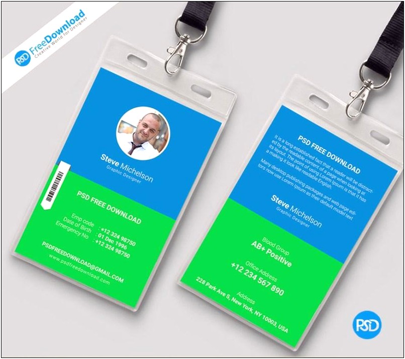 Photoshop Id Badge Template Psd File Free Download