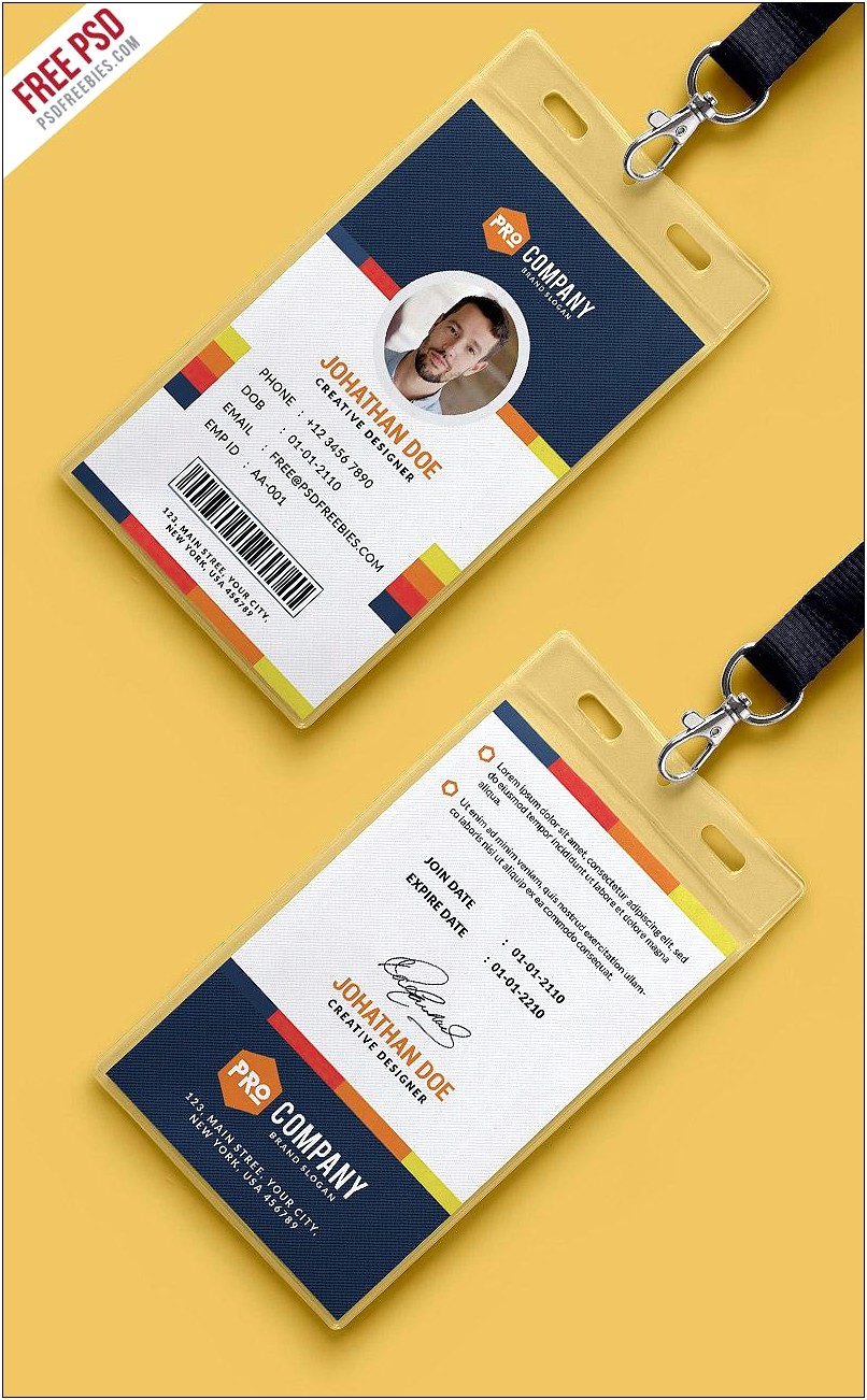 Id Card Template Free Download Photoshop