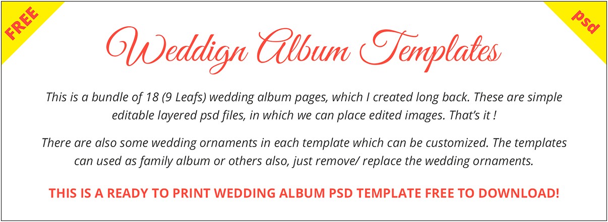 Photoshop Wedding Album Psd Templates Free Download