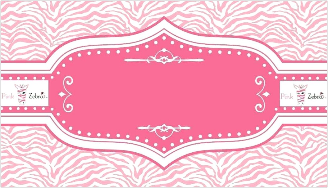 Pink Zebra Business Card Template Free