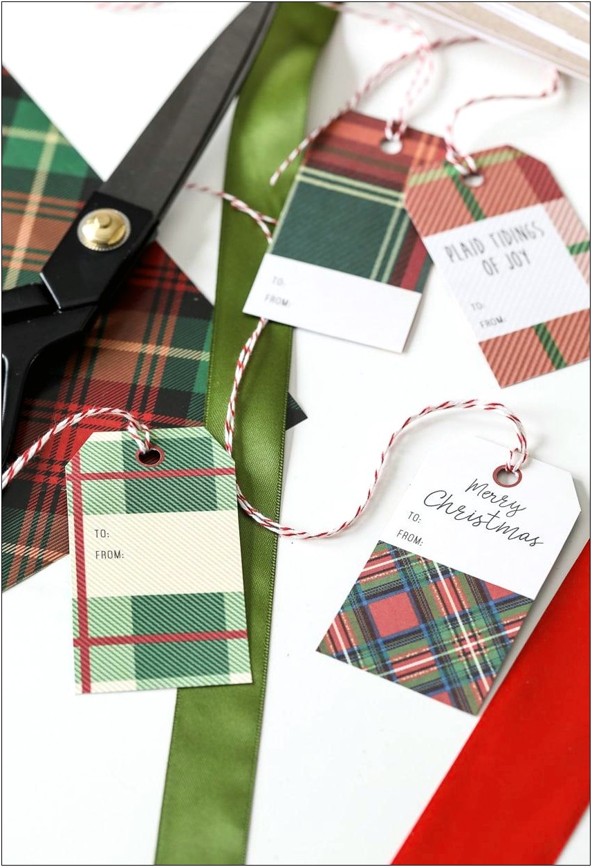 Plaid Gift Tag Template Free Download For Word