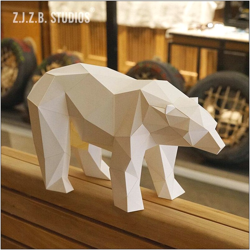 Polar Bear Paper Model Free 3d Template