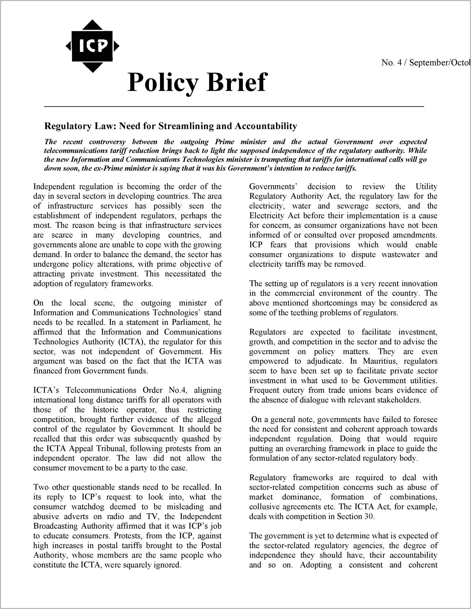 Policy Brief Template Word Download Free