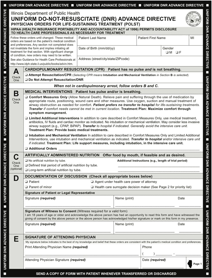 Polst Form Ohio Template Word Pdf Free Download