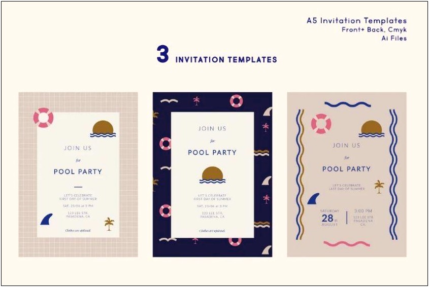 Pool Party Invitation Templates Free Download