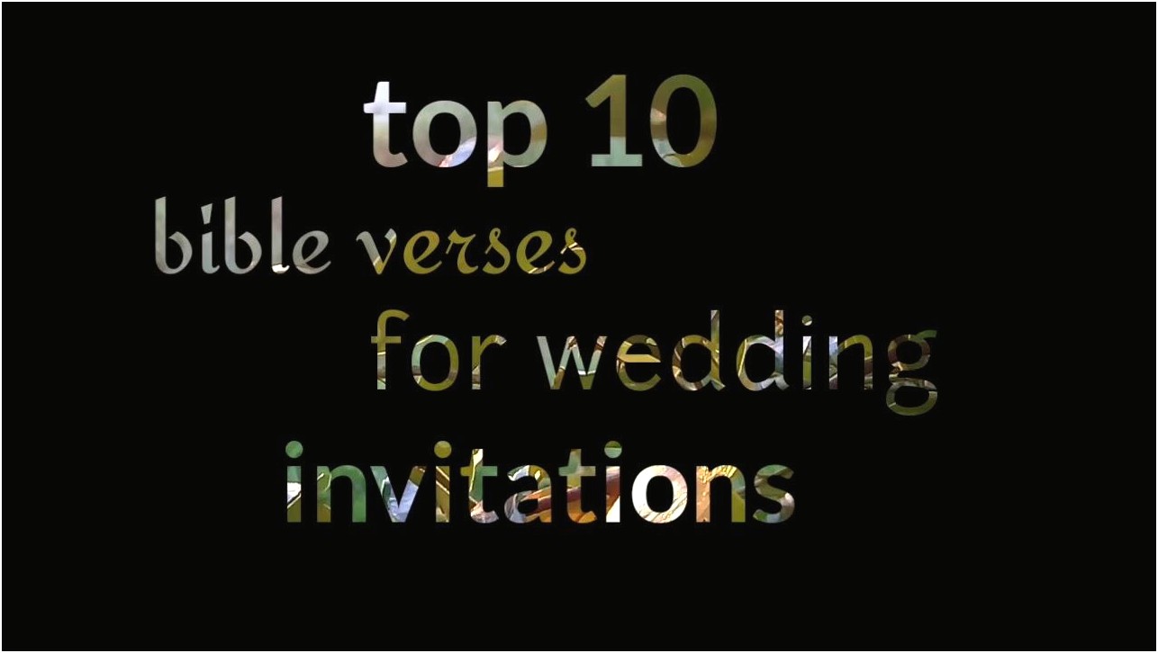 Popular Bible Verses For Wedding Invitations
