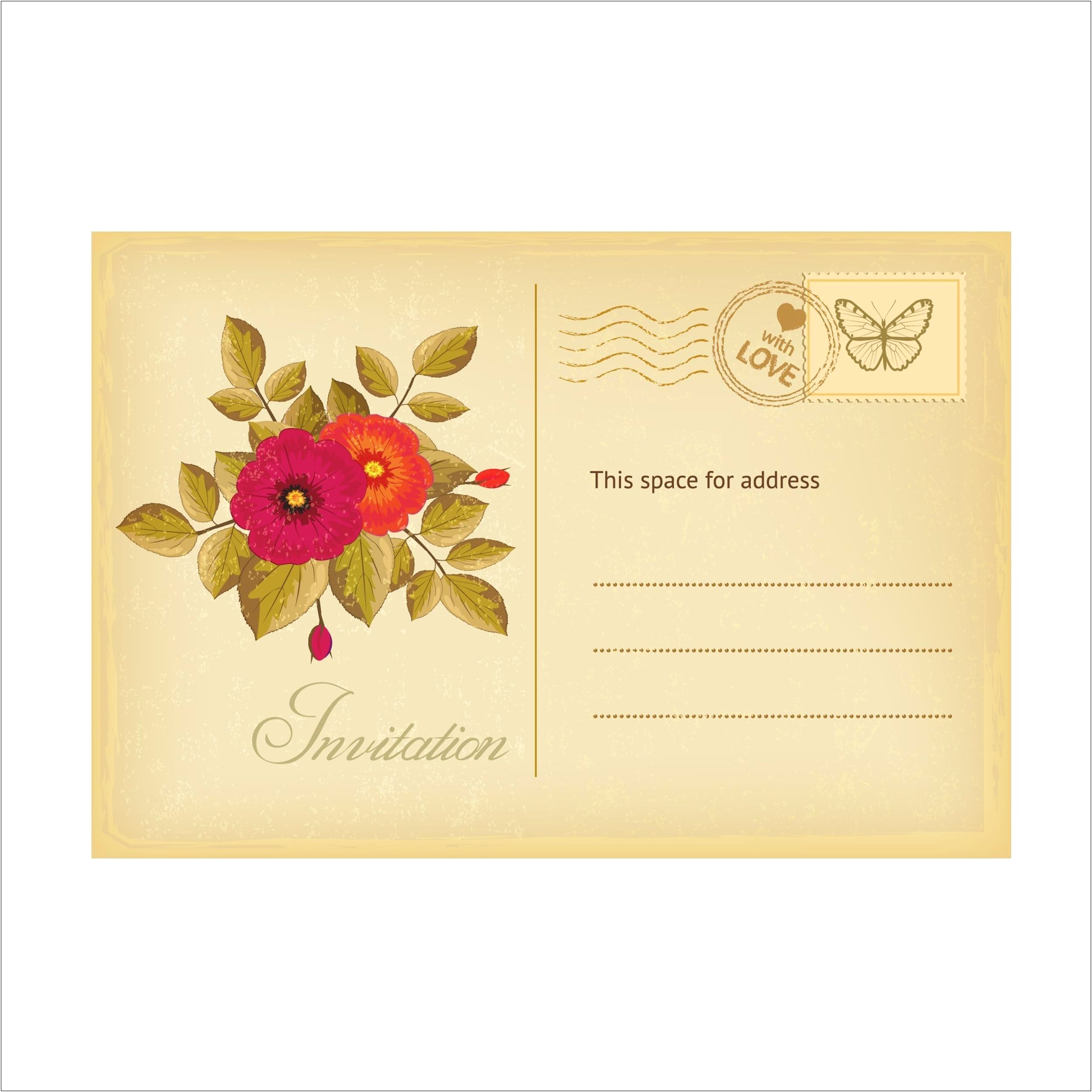 Postcard For Yourself Floral Template Free Printable