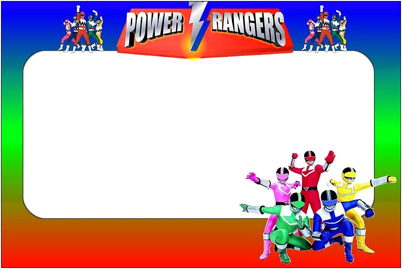 Power Rangers Birthday Invitations Template Free