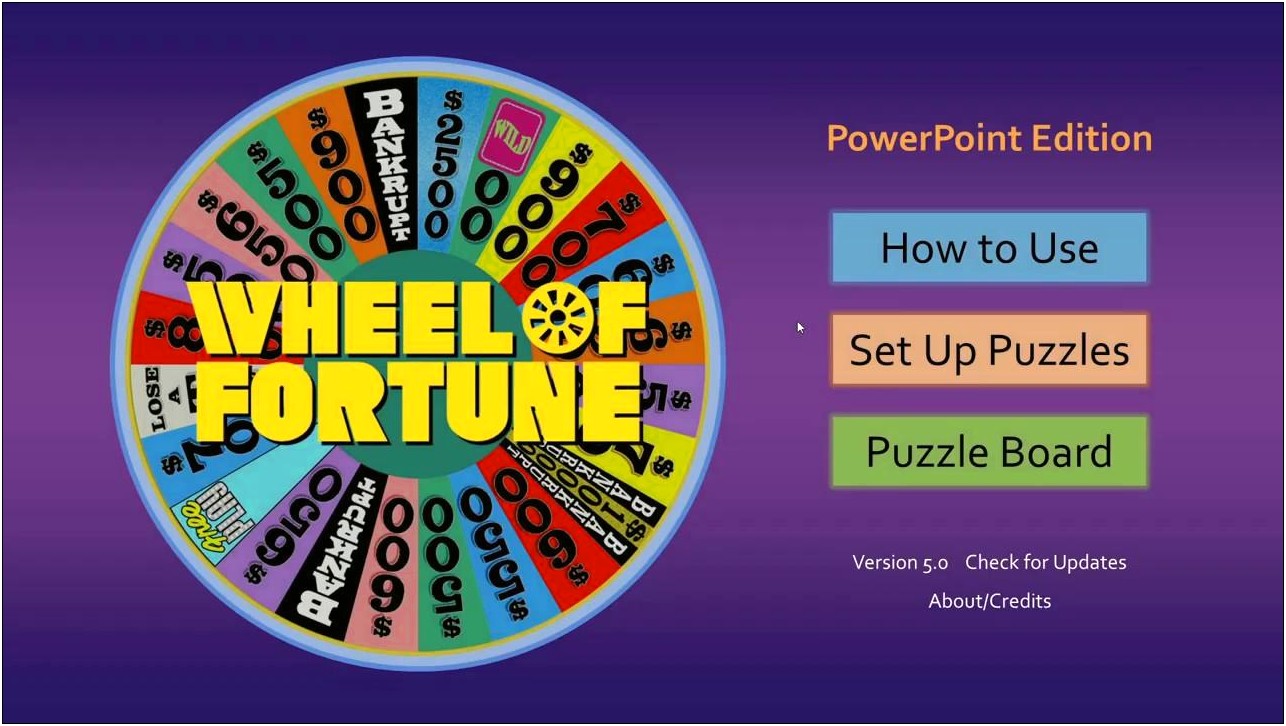 Powerpoint Game Templates Free Wheel Of Fortune