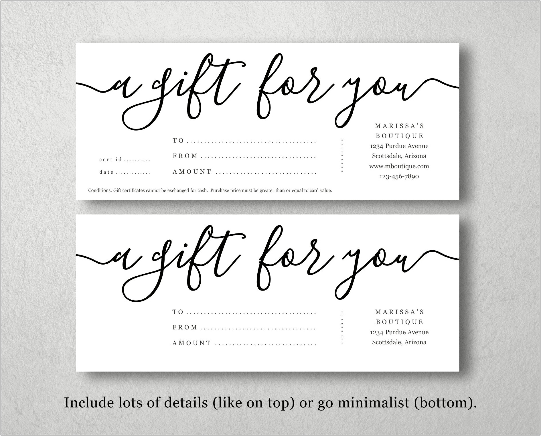 Printable Downloadable Gift Certificate Template Free